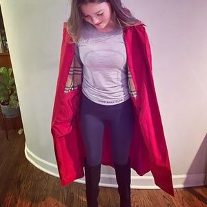 Women's Red Burberry Trench, Size 8